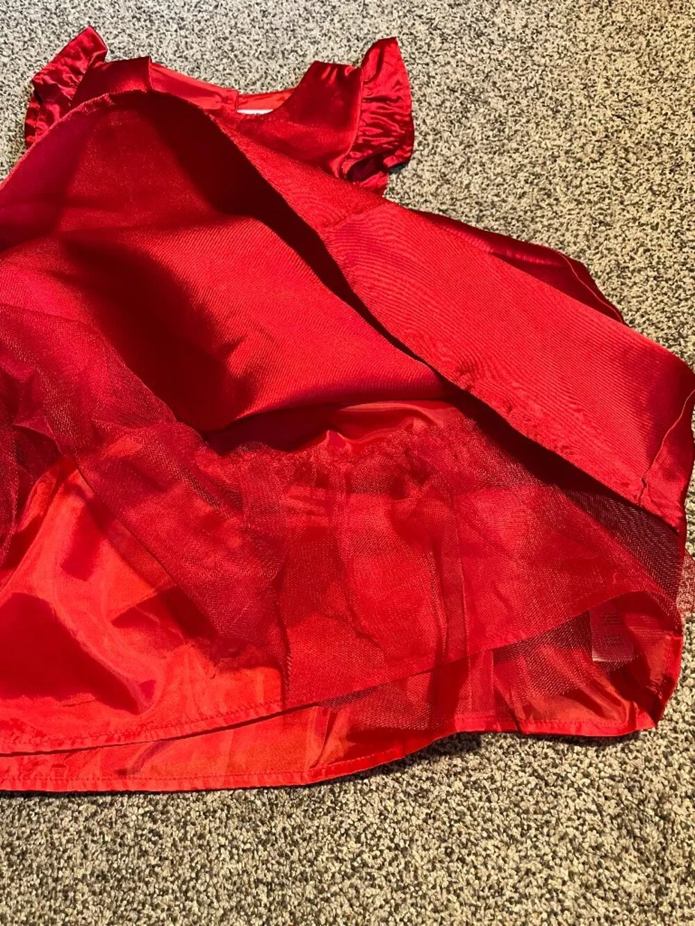Red Taffeta Holiday Christmas Dress with Plaid Tartan Bow Girls 6x